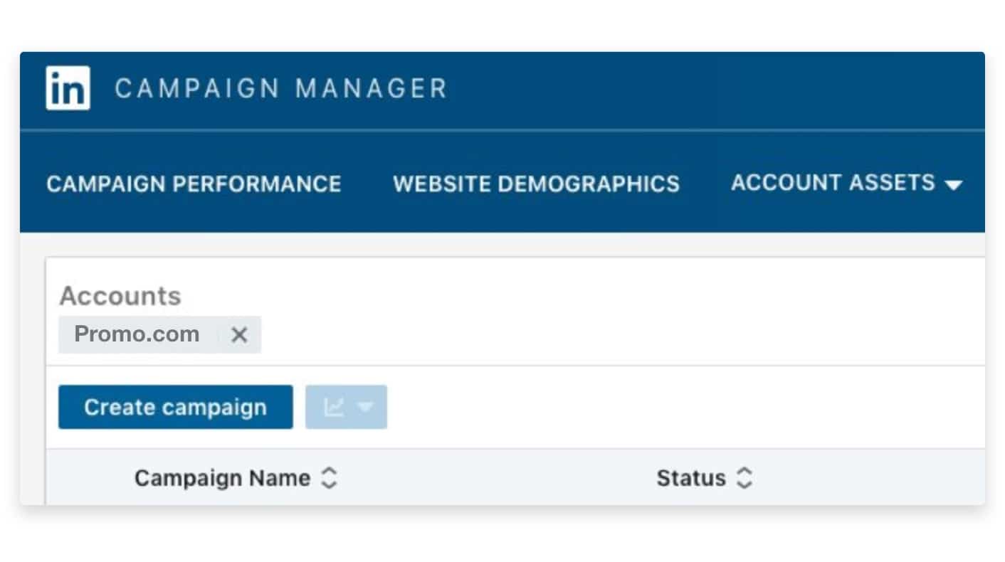 LinkedIn campaign manager dashboard create campaign